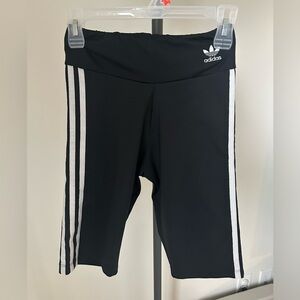 Adidas Black Leggings with White Accents